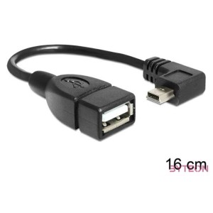 DeLock Cable Mini USB male angled  USB 2.0-A female OTG 16 cm
