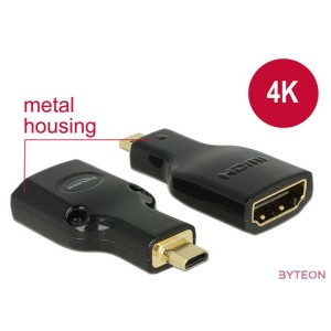 DeLock Adapter High Speed HDMI with Ethernet – HDMI Micro-D male  HDMI-A female 4K Black
