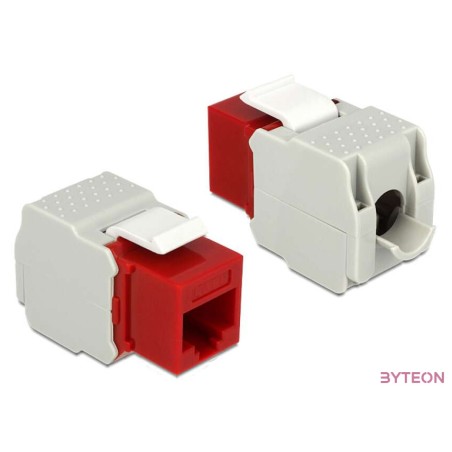 DeLock Keystone Module RJ45 jack  LSA Cat.6 UTP Red