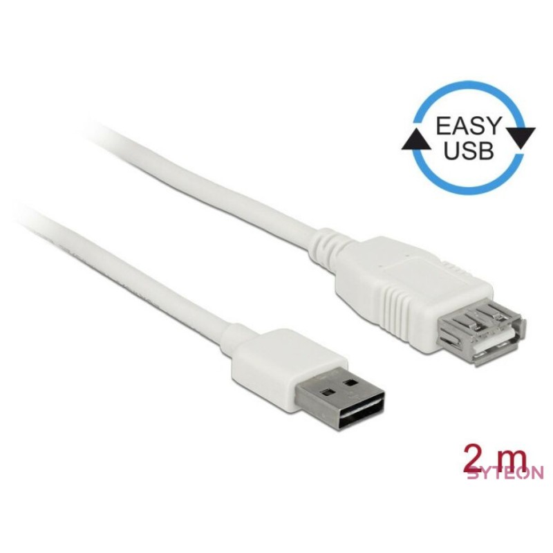 DeLock Extension cable EASY-USB 2.0 Type-A male  USB 2.0 Type-A female 2m White