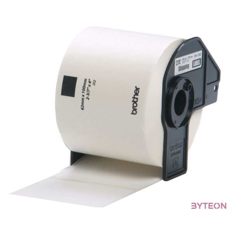 Brother DK-11202 elővágott öntapadós címke 300db,tekercs 62mm x 100mm White