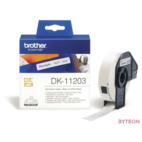Brother DK-11203 elővágott öntapadós címke 300db,tekercs 17mm x 87mm White
