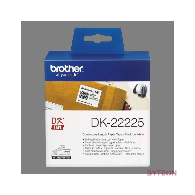 Brother DK-22225 folytonos szalagcímke 38mm x 30,48m öntapadós White