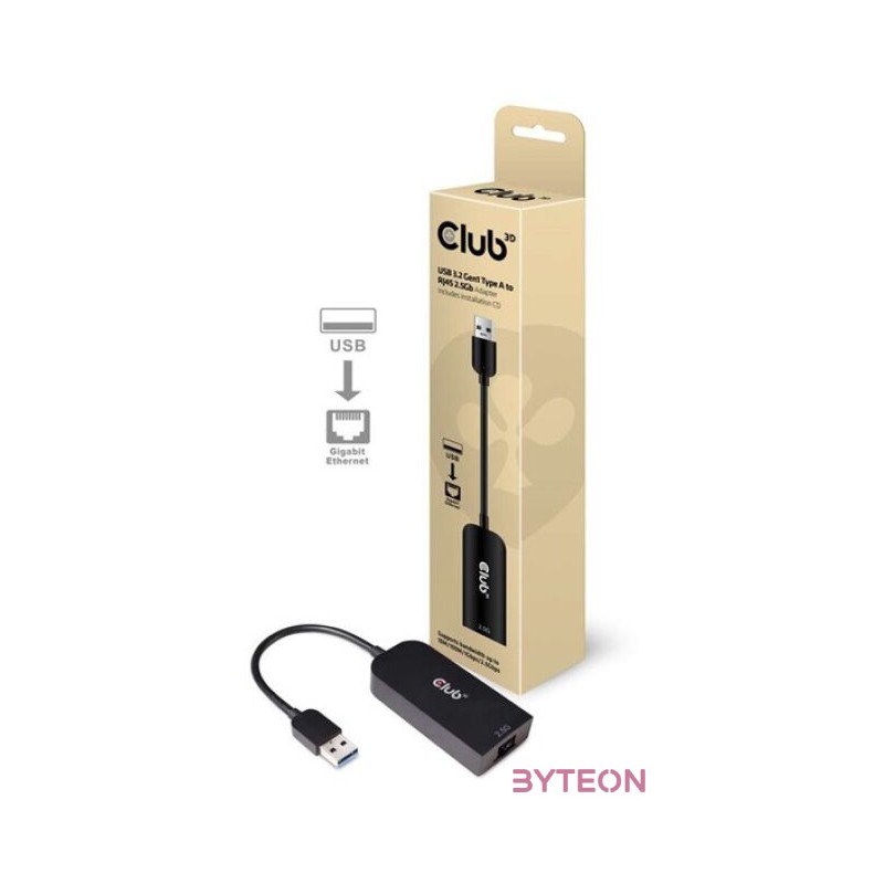 Club3D USB 3.2 Gen1 Type A to RJ 45 2.5 Gbps Adapter