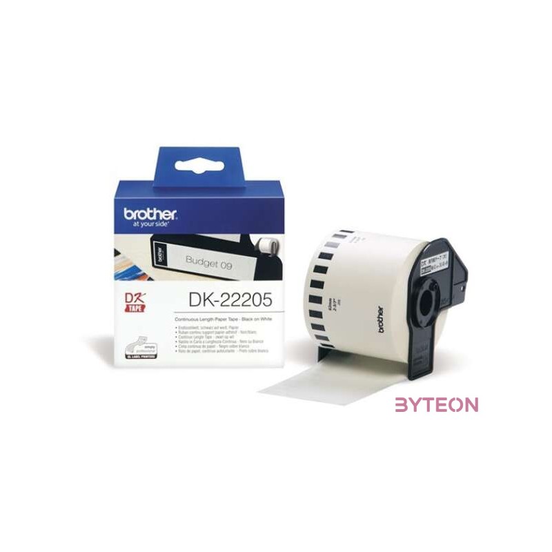 Brother DK-22205 folytonos szalagcímke 62mm x 30,48m öntapadós White