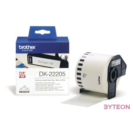 Brother DK-22205 folytonos szalagcímke 62mm x 30,48m öntapadós White