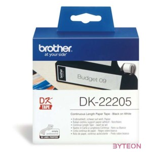 Brother DK-22205 folytonos szalagcímke 62mm x 30,48m öntapadós White