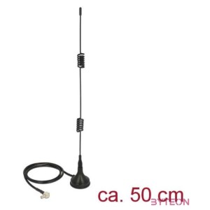 ADA Delock 12480 TS-9 plug 2-3dBi mindenirányú mágneses talpú fix LTE antenna - Fekete
