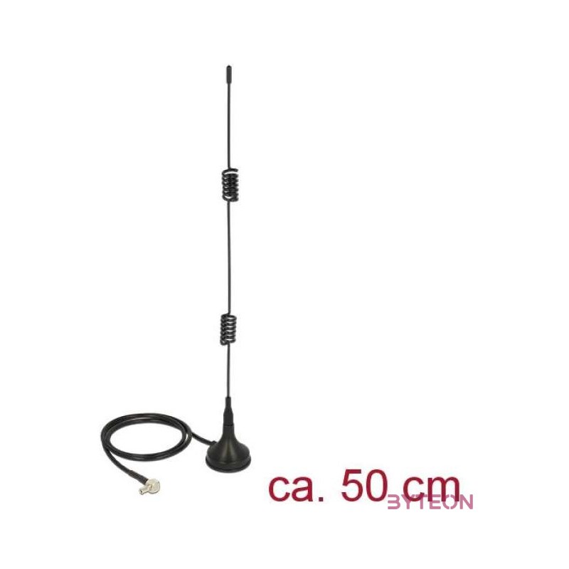 ADA Delock 12480 TS-9 plug 2-3dBi mindenirányú mágneses talpú fix LTE antenna - Fekete