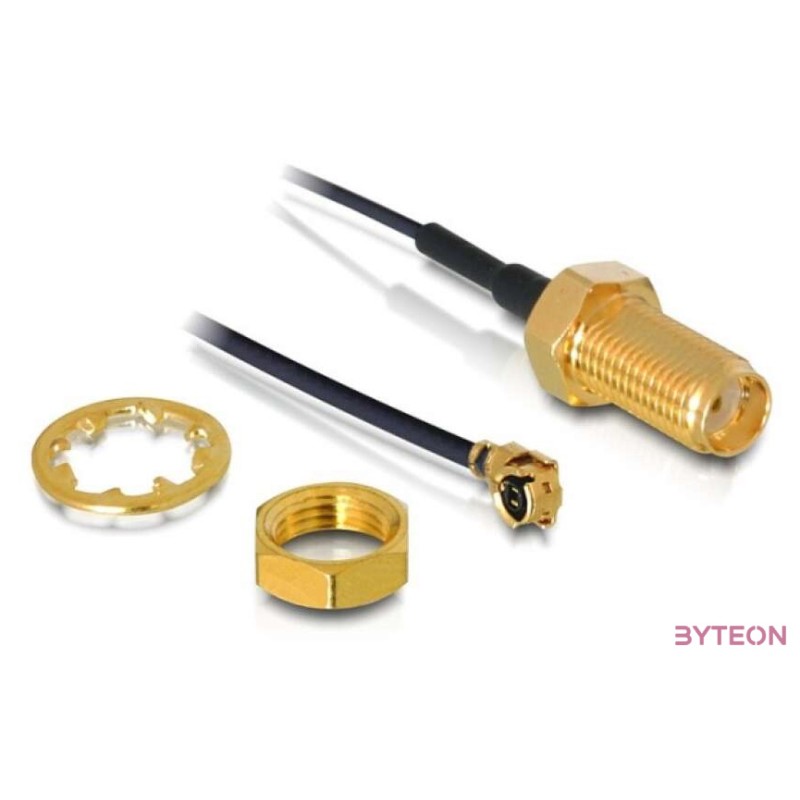 ADA Delock 88417 SMA dugó válaszfalasa  MHF,U.FL kompatibilis dugó antenna kábel - 0,35m