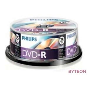Philips DVD-R47CBx25 Cake DVD-R írható DVD lemez 4,7GB nyomtatható 25db