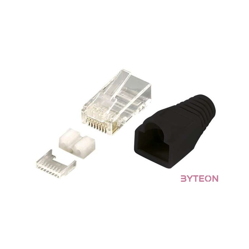 LAN LogiLink MP0022 RJ45 Cat6 csatlakozódugó - 100db,cs - Fekete