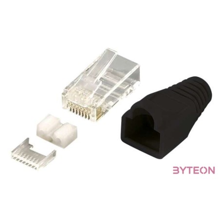 LAN LogiLink MP0022 RJ45 Cat6 csatlakozódugó - 100db,cs - Fekete