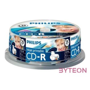 Philips CD-R80IWx25 cake CD-R írható CD lemez 700MB nyomtatható 25db