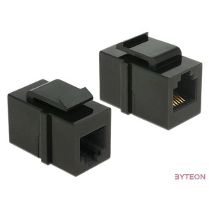 LAN Delock 86390 Keystone modul RJ12 anya  USB3.0-A apa Cat3 - Fekete