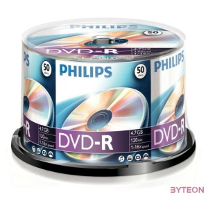 Philips DVD-R47CBx50 Cake DVD-R írható DVD lemez 4,7GB 50db