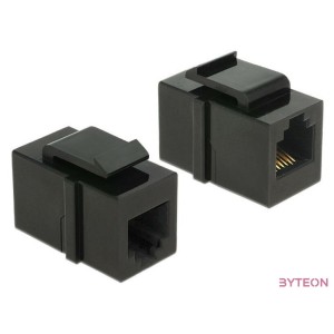 LAN Delock 86390 Keystone modul RJ12 anya  USB3.0-A apa Cat3 - Fekete