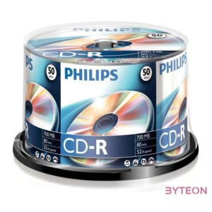 Philips CD-R80CBx50 cake CD-R írható CD lemez 700MB 50db