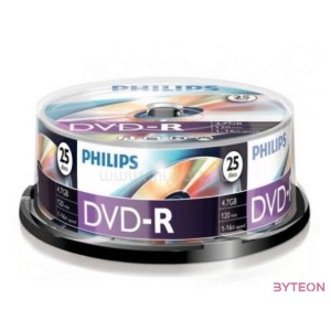 Philips DVD-R47CBx25 Cake DVD-R írható DVD lemez 4,7GB nyomtatható 25db