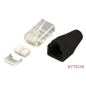 LAN LogiLink MP0022 RJ45 Cat6 csatlakozódugó - 100db,cs - Fekete