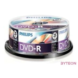 Philips DVD-R47CBx25 Cake DVD-R írható DVD lemez 4,7GB nyomtatható 25db
