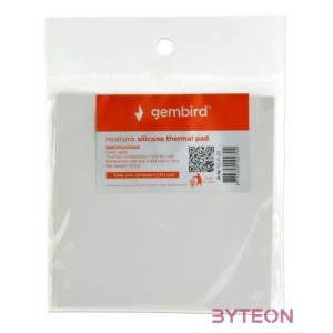 Gembird Heatsink silicone thermal pad, 100 x 100 x 1 mm