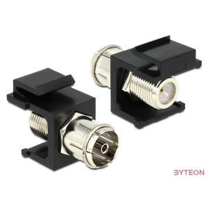 LAN Delock 86352 IEC anya  F anya Keystone modul - Fekete