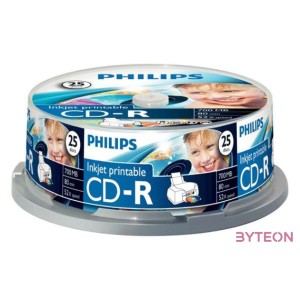 Philips CD-R80IWx25 cake CD-R írható CD lemez 700MB nyomtatható 25db