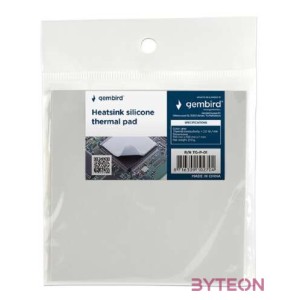 Gembird Heatsink silicone thermal pad, 100 x 100 x 1 mm