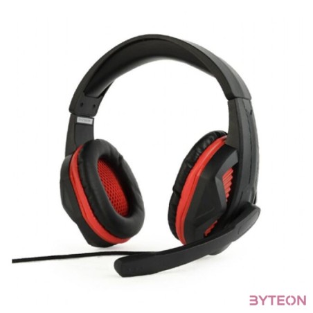 Gembird Gaming microphone & stereo headphones with volume control, black,red