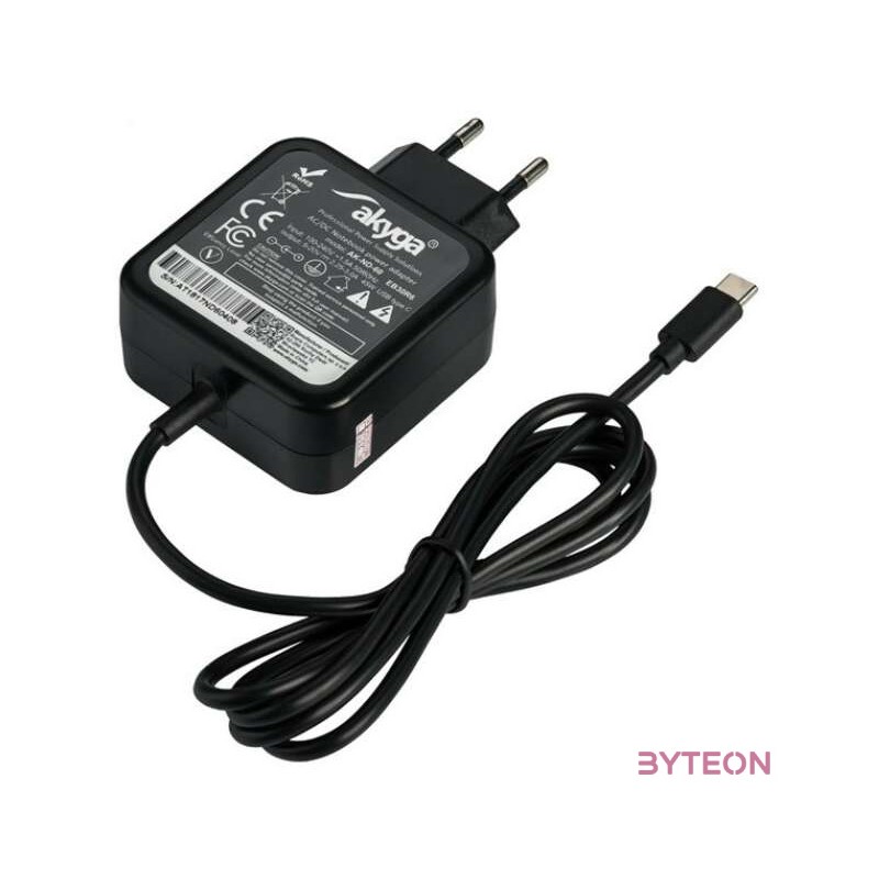 Akyga AK-ND-60 notebook hálózati töltő adapter USB-C 1.2m