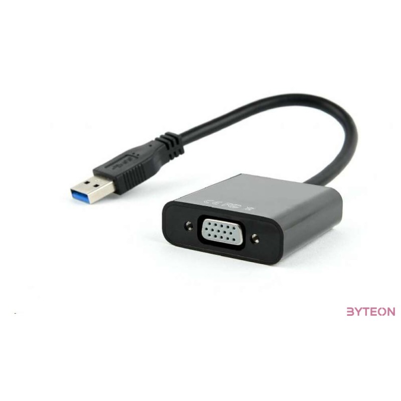 Gembird USB 3.0 A - VGA M,F adapter 0.2m fekete