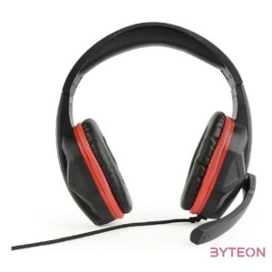 Gembird Gaming microphone & stereo headphones with volume control, black,red