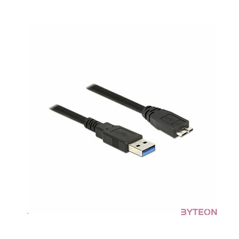 Delock USB 3.0 A - USB 3.0 micro B M,F adatkábel 2m fekete