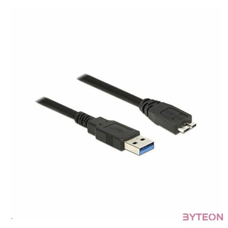 Delock USB 3.0 A - USB 3.0 micro B M,F adatkábel 2m fekete