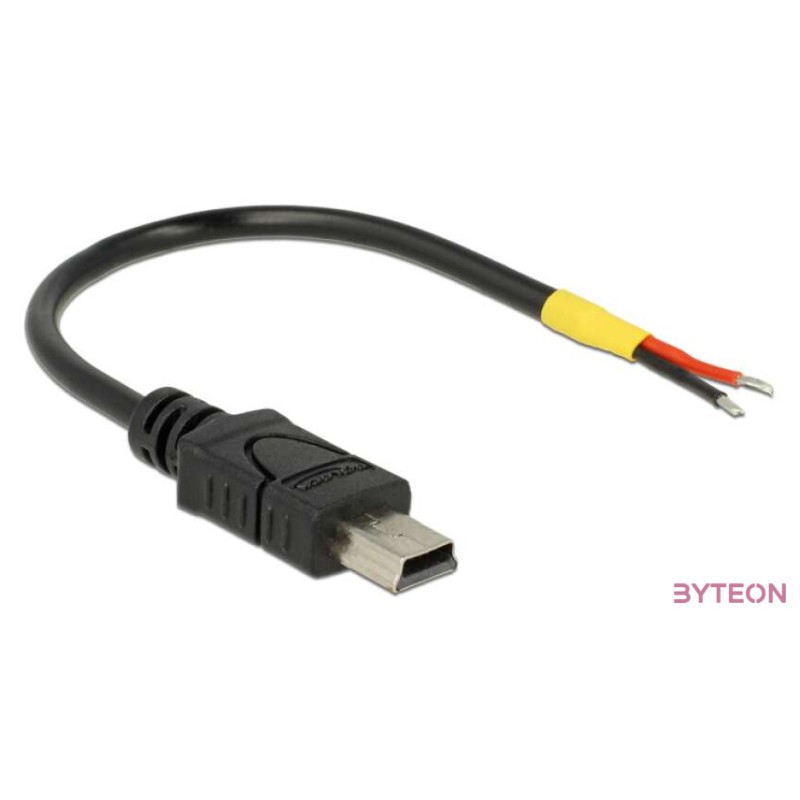 Delock USB 2.0 mini B - nyitott vezeték M,M tápkábel 0.1m fekete