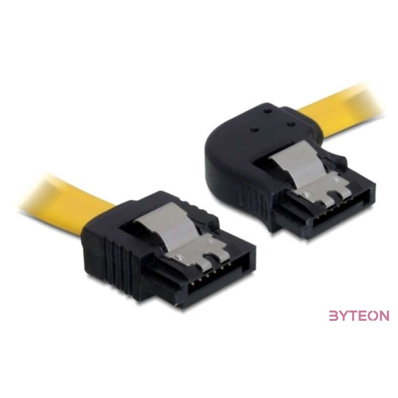 Delock SATA F,F adatkábel 0.3m jobb,egyenes sárga