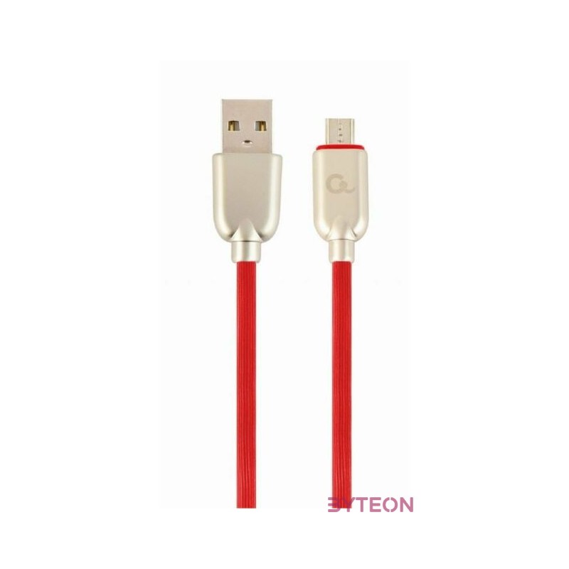 Gembird Premium rubber Micro-USB charging and data cable, 2m, red