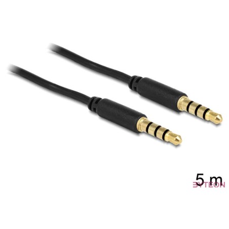 Delock Jack stereo 3,5mm (4pin) iPod,iPhone(3,4),iPad 3Gen. M,M audio kábel 5m fekete