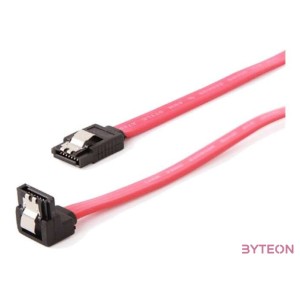 Gembird SATA 3 F,F adatkábel 0.3m piros egyenes,90° le, metal clips