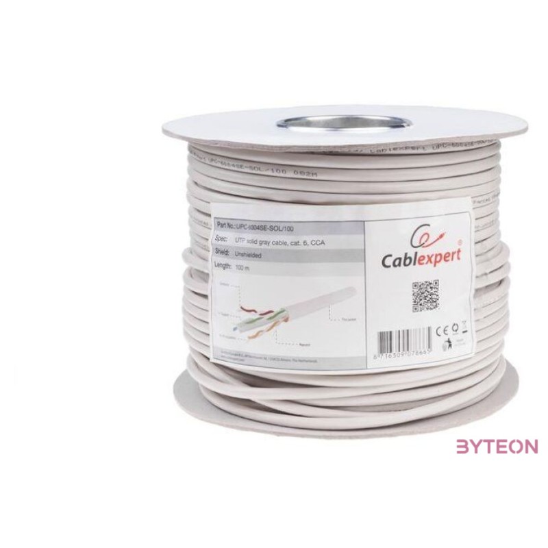 Gembird fali CAT6 UTP adatkábel 100m szürke