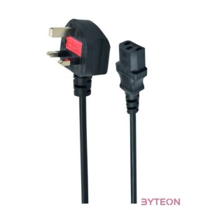 Gembird 230V villásdugó BS 1363 UK - C13 M,F tápkábel 1.8m 5A fekete