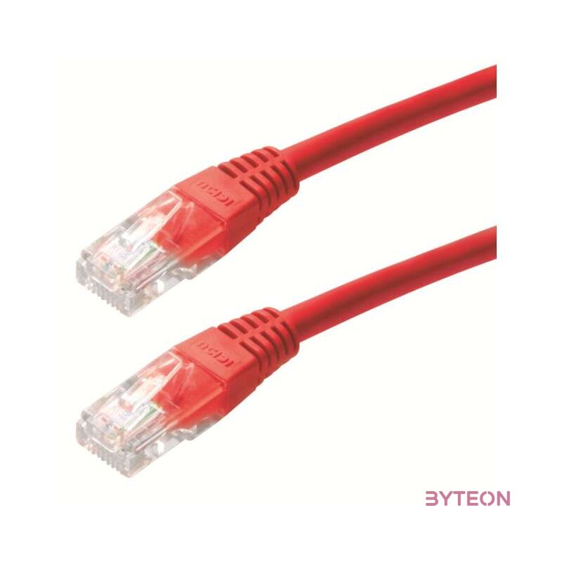 Gembird RJ45 CAT5e UTP M,M adatkábel 0.25m piros