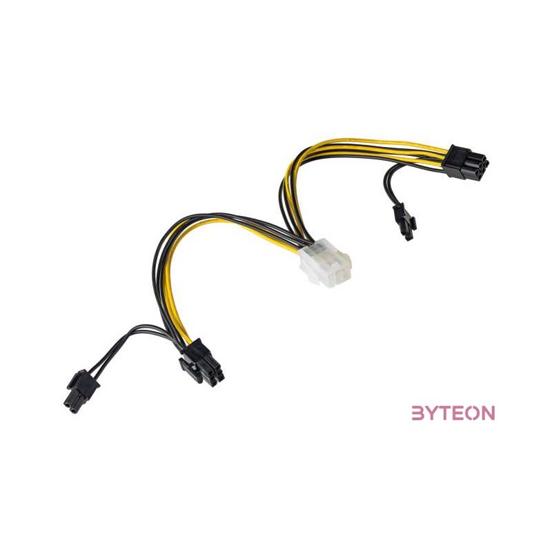 Akyga Power 6+2pin PCIe 2db Power 8pin PCI-E M,F adapter 0.2m