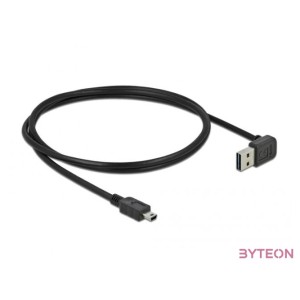 Delock Easy-USB - USB 2.0 mini B M,M adatkábel 1m fekete 90°,egyenes