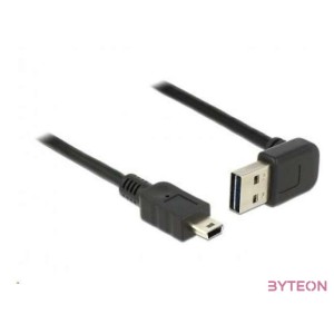 Delock Easy-USB - USB 2.0 mini B M,M adatkábel 0.5m fekete 90°,egyenes