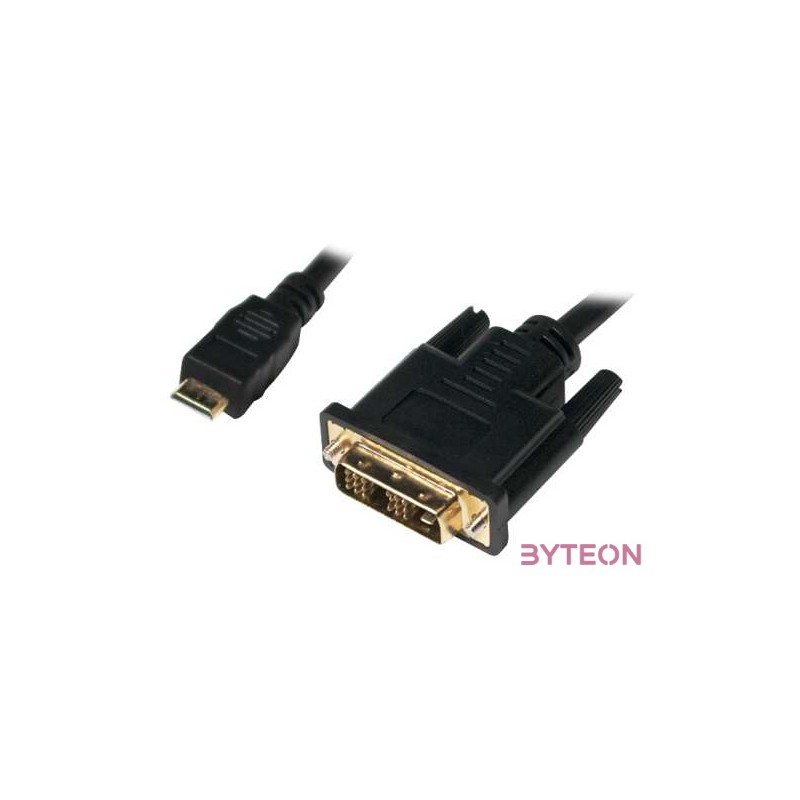 LogiLink HDMI mini C - DVI-D M,M video jelkábel 1m fekete