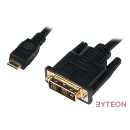 LogiLink HDMI mini C - DVI-D M,M video jelkábel 1m fekete
