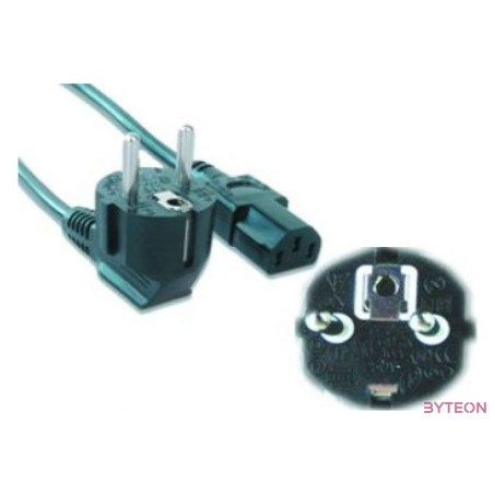 Gembird 230V villásdugó CEE 7,7 - C13 M,F tápkábel 5m fekete VDE