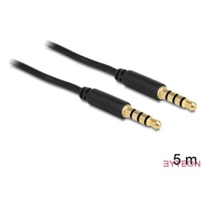 Delock Jack stereo 3,5mm (4pin) iPod,iPhone(3,4),iPad 3Gen. M,M audio kábel 5m fekete